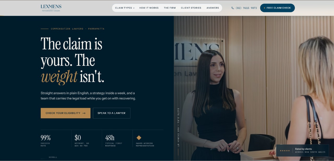 Lexmens Compensation Lawyers — website design and build