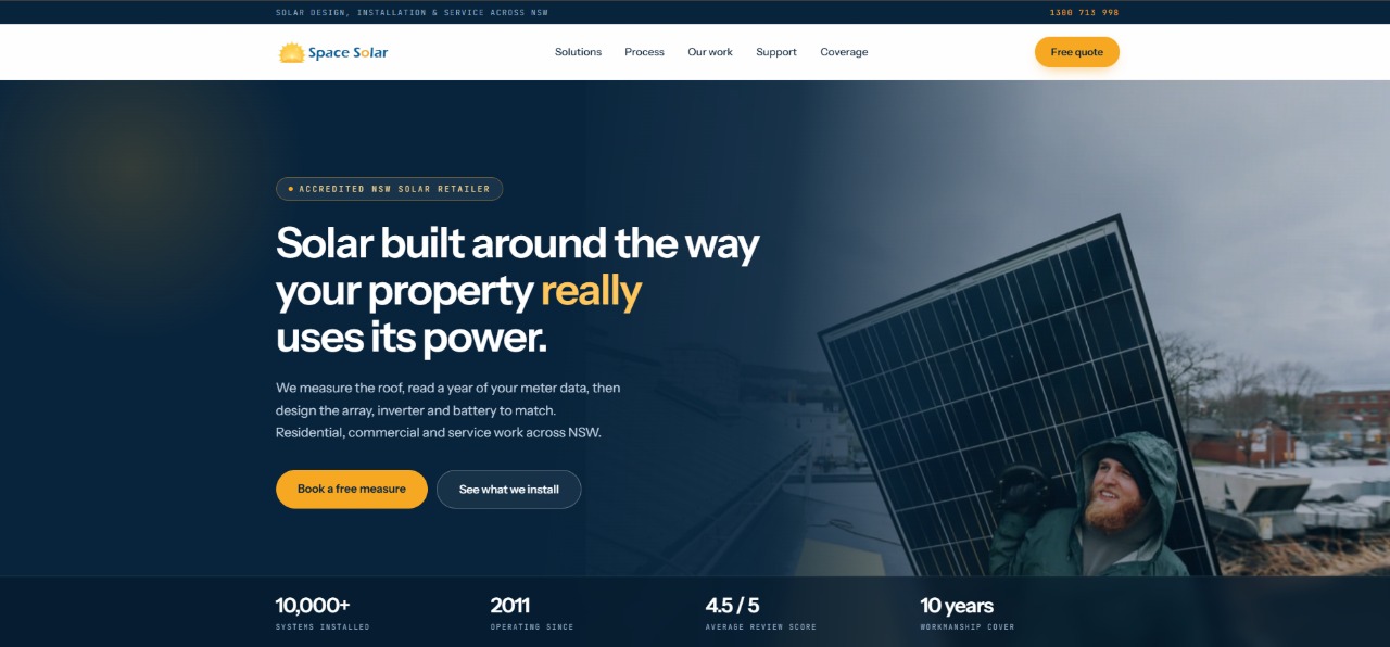 Space Solar — website design and build